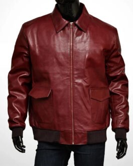 Drake Maroon Bomber Leather Jacket