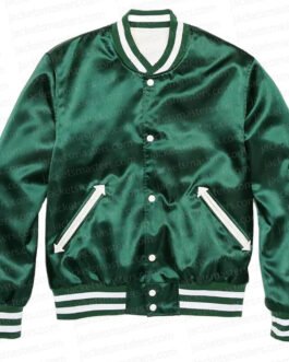 Drake Bomber Green Satin Jacket
