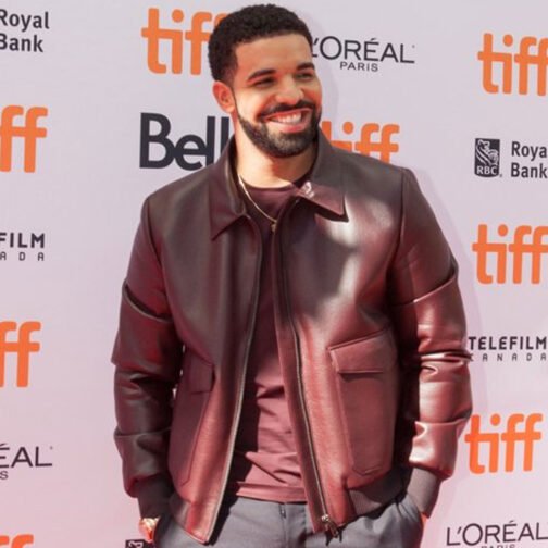 Drake Maroon Bomber Leather Jacket - Image 15