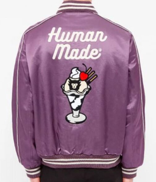 Human Made Nigo Dry Alls Purple Satin Jacket - Image 2