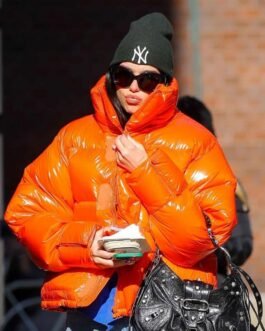 Street Wear Dua Lipa Down Orange Jacket