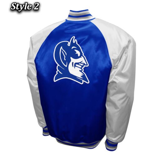 Duke Blue Devils The Game Royal and Light Gray Satin Jacket - Image 4