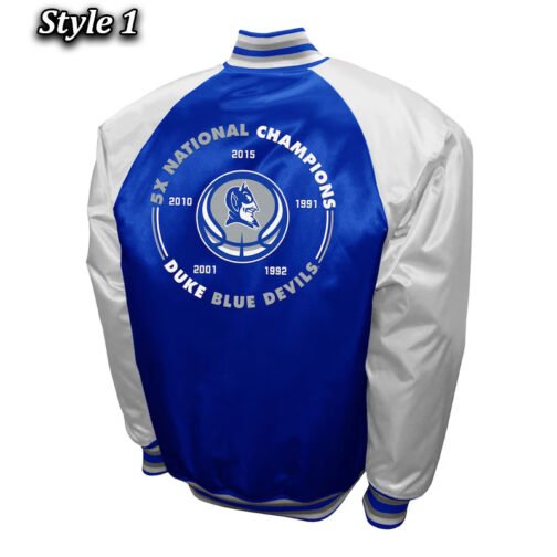 Duke Blue Devils The Game Royal and Light Gray Satin Jacket - Image 3
