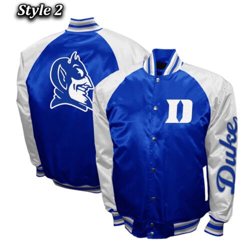 Duke Blue Devils The Game Royal and Light Gray Satin Jacket - Image 6