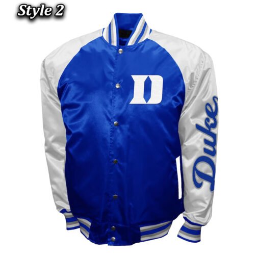 Duke Blue Devils The Game Royal and Light Gray Satin Jacket - Image 2