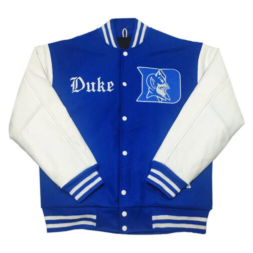 Duke Blue Devils Royal and White Varsity Jacket - Image 3