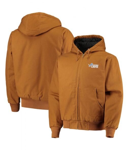 Detroit Lions Dunbrooke Brown Cotton Jacket - Image 3