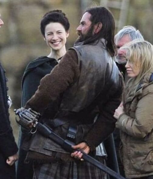 Duncan Lacroix Outlander Season 4 Brown Leather Vest - Image 4