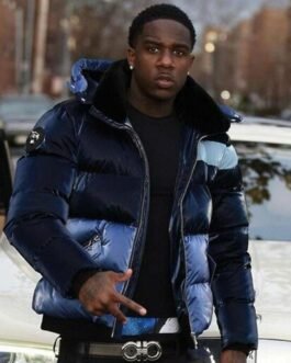 Dusty Locane Puffer Blue Hooded Jacket