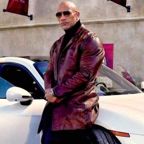 Dwayne Johnson Red Notice Brown Leather Coat - Image 7