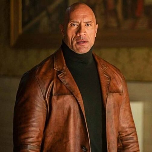 Dwayne Johnson Red Notice Brown Leather Coat - Image 6