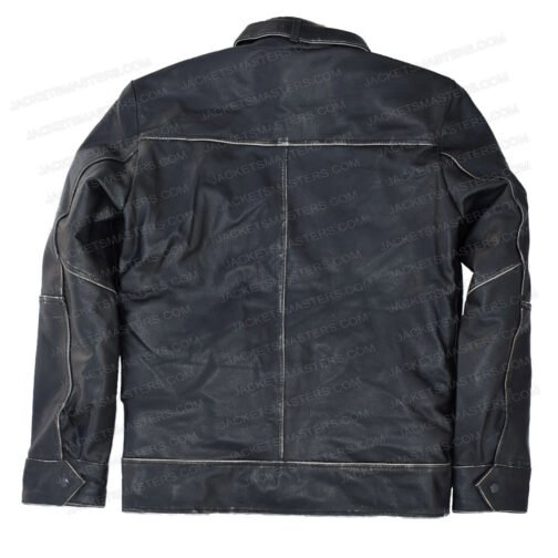 Bates Motel Max Thieriot Yellow Striped Leather Jacket - Image 3