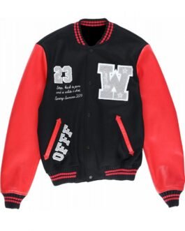 Varsity Off-White 23 Eagle Red and Black/Green and Blue Jacket