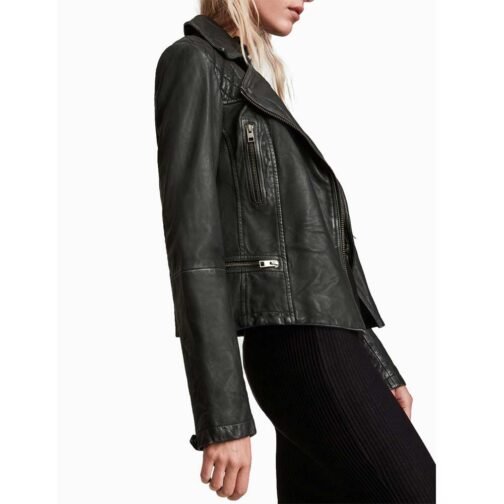 Olivia Luccardi East New York Biker Black Leather Jacket - Image 6