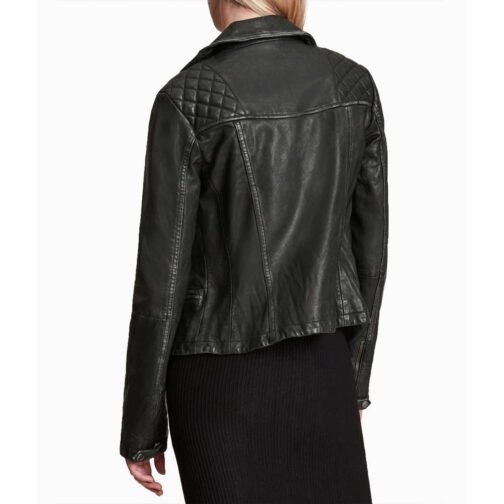 Olivia Luccardi East New York Biker Black Leather Jacket - Image 3