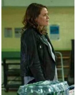 Olivia Luccardi East New York Biker Black Leather Jacket