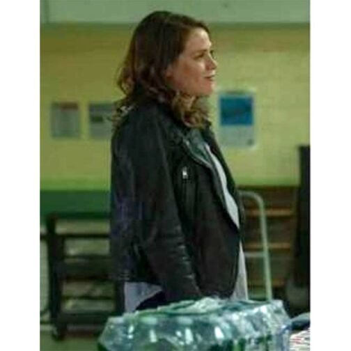 Olivia Luccardi East New York Biker Black Leather Jacket - Image 2