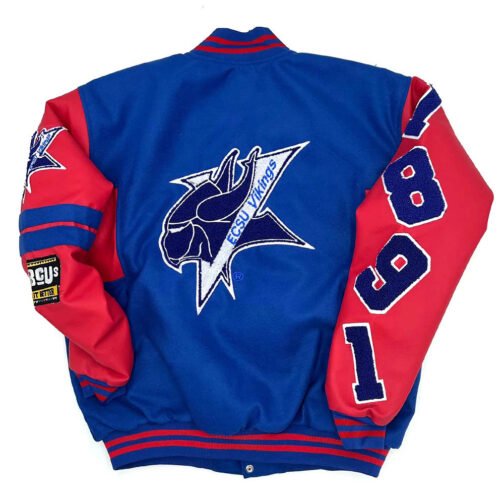ECSU Vikings Ole Skool Letterman Jacket - Image 2