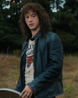 Stranger Things S04 Joseph Quinn Black Leather Jacket