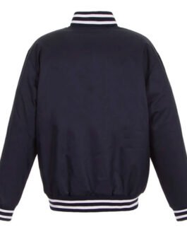 Navy Edmonton Oilers Front-Hit Poly-Twill Jacket