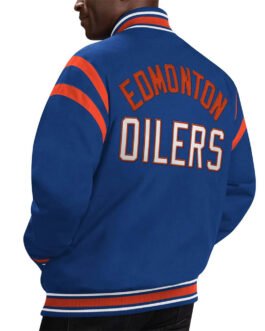 Edmonton Oilers Tailback Blue Varsity Jacket