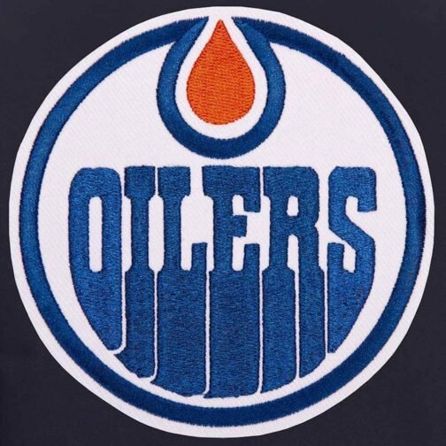 Edmonton Oilers Varsity Navy Wool Jacket - Image 2