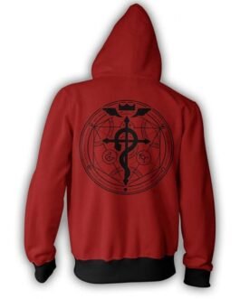 Edward Elric Fullmetal Alchemist Red and Black Hoodie