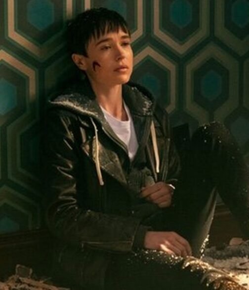 Elliot Page Umbrella Academy Biker Leather Jacket - Image 10