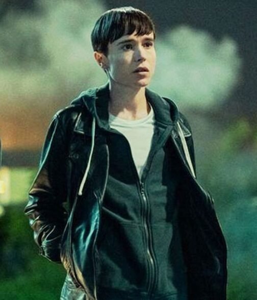 Elliot Page Umbrella Academy Biker Leather Jacket - Image 2