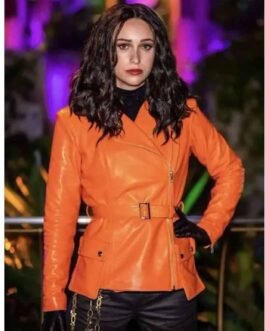 Werewolf by Night Laura Donnelly Tan Orange Leather Jacket