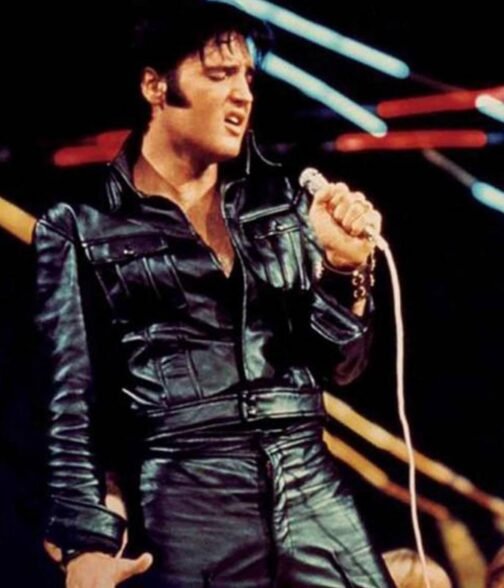 Elvis Presley Singer 1968 Leather Jacket - Image 2