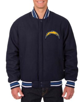 Navy Los Angeles Chargers Varsity Wool Jacket