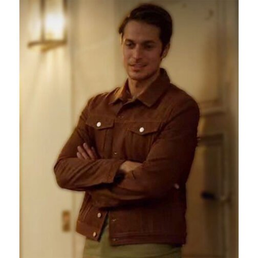 Emily in Paris Lucas Bravo Denim Brown Jacket - Image 6