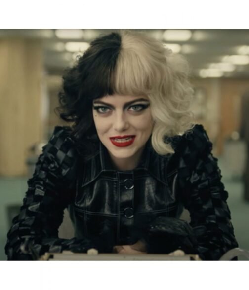 Cruella Emma Stone Black Leather Jacket - Image 6
