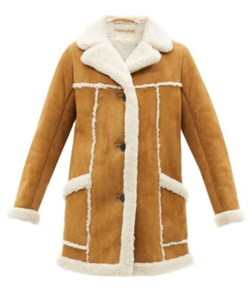 Superman and Lois Emmanuelle Chriqui Shearling Suede Leather Jacket - Image 3