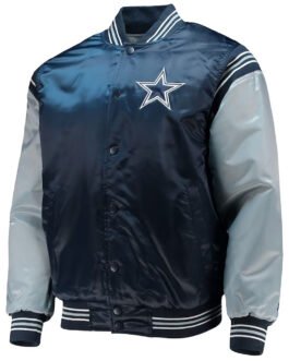 Dallas Cowboys Enforcer Navy/Silver Satin Jacket