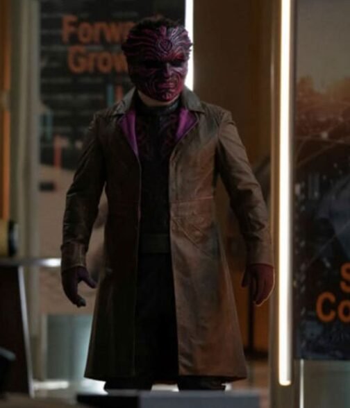 The Flash S07 Bashir Malik Brown Leather Coat - Image 4