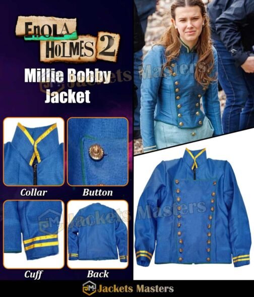 Millie Bobby Brown Enola Holmes 2 Military Jacket - Image 15