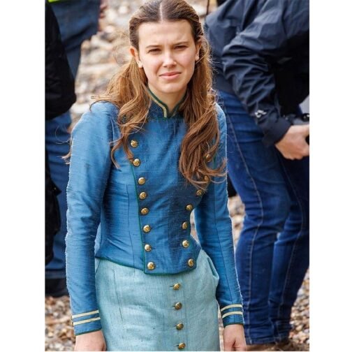 Millie Bobby Brown Enola Holmes 2 Military Jacket - Image 2