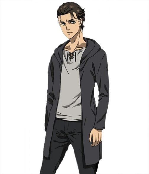 Eren Yeager Attack on Titan S04 Black Hooded Coat - Image 2