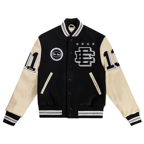 Eric Emanuel Letterman Wool/Leather Jacket - Image 3