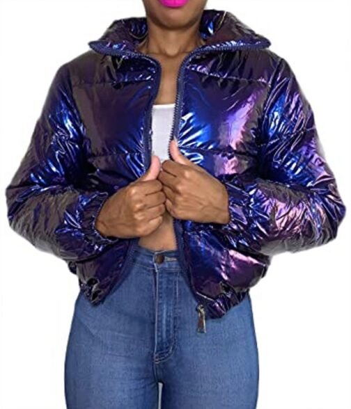 Boo Bitch Lana Condor Purple Puffer Jacket