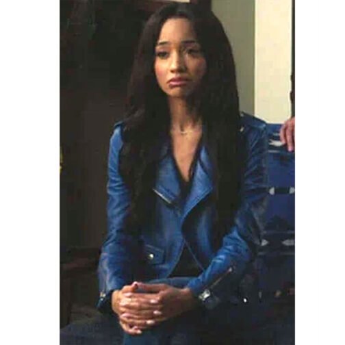 Erinn Westbrook Riverdale Royal Blue Leather Jacket - Image 8