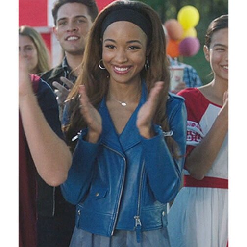 Erinn Westbrook Riverdale Royal Blue Leather Jacket - Image 5