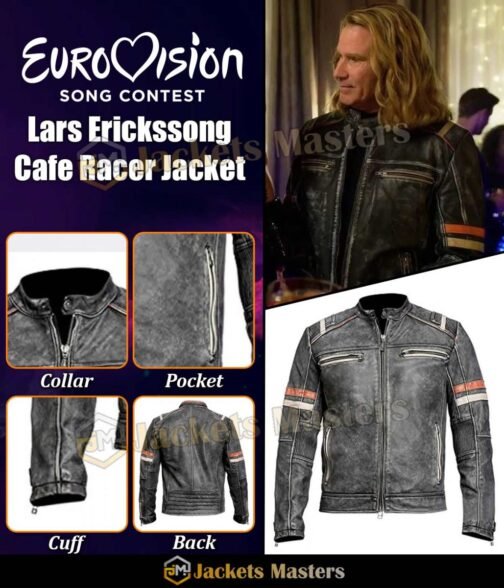 Will Ferrell Eurovision Cafe Racer Leather Jacket - Image 13