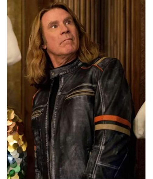 Will Ferrell Eurovision Cafe Racer Leather Jacket - Image 8