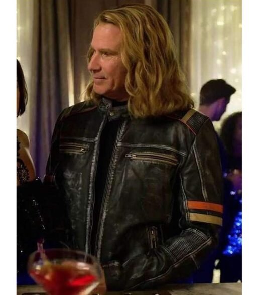 Will Ferrell Eurovision Cafe Racer Leather Jacket - Image 9
