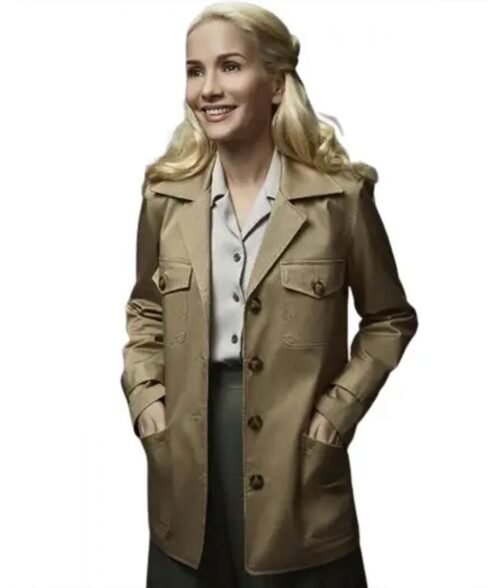 Natalia Oreiro Santa Evita Mid Length Beige Cotton Coat - Image 5