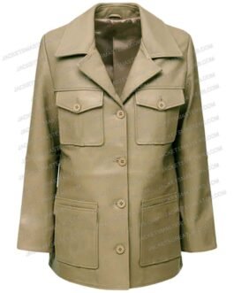Natalia Oreiro Santa Evita Mid Length Beige Cotton Coat