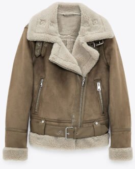 La Brea Natalie Zea Shearling Suede Jacket